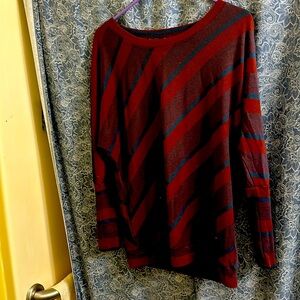 Red long sleeve blouse.